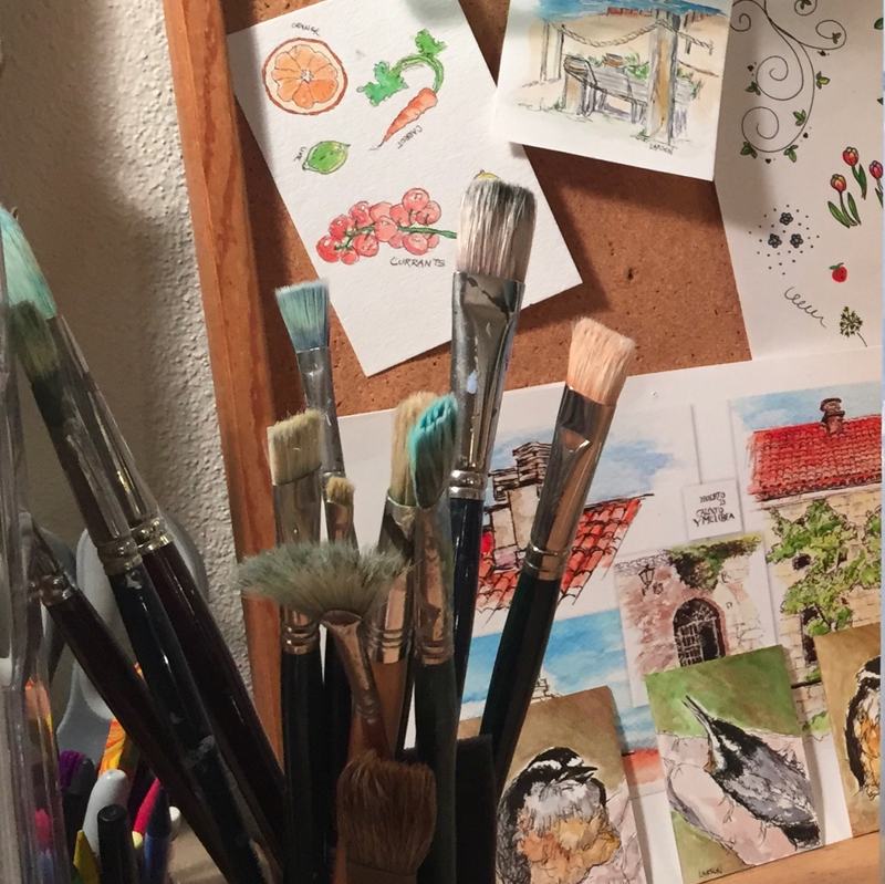 brushes in studio